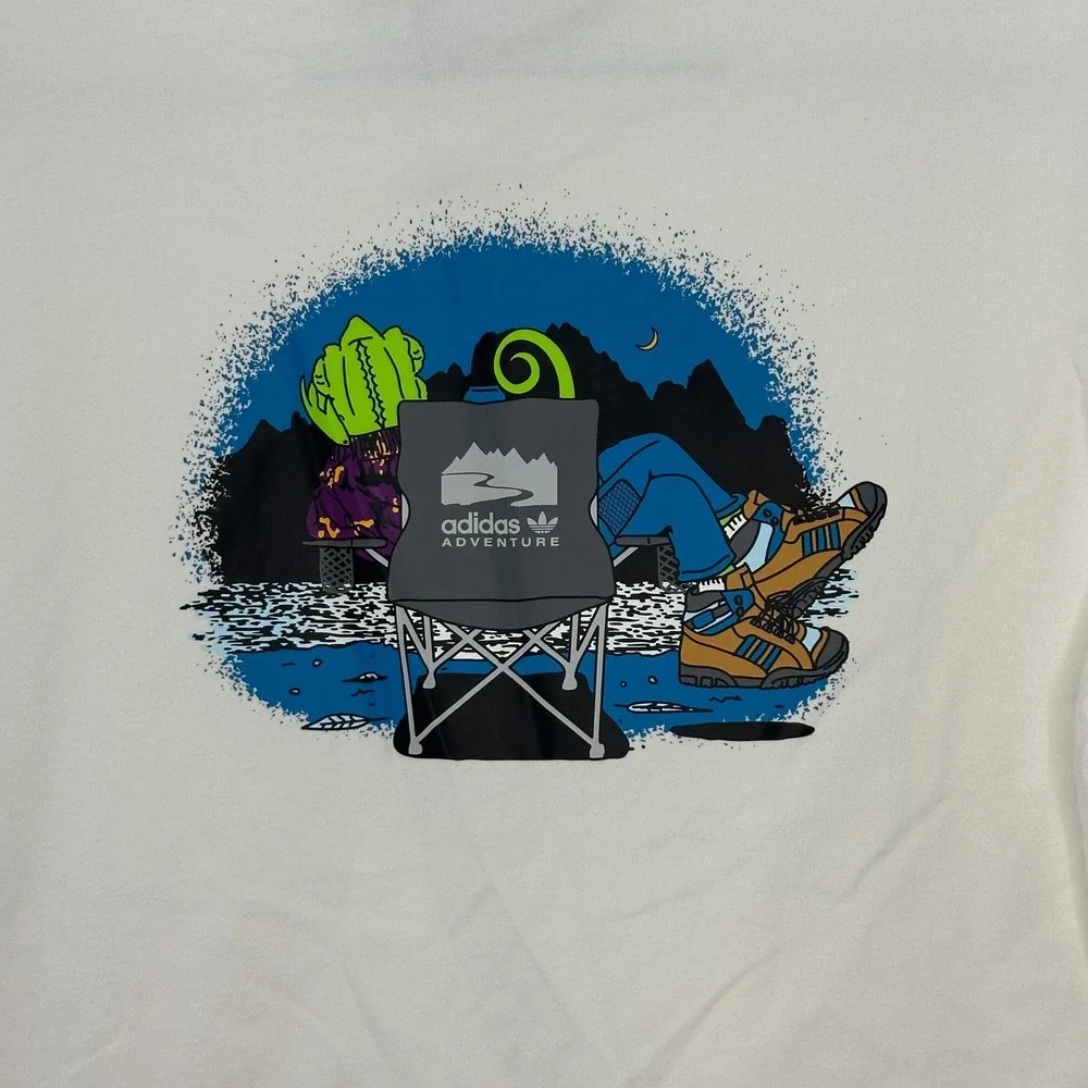 Adidas Adventure Chameleon Graphic T-Shirt Men M White hype Tee streetwear